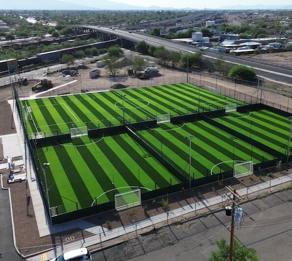 Drone shot of Footy Park